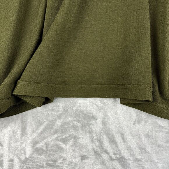 Andrea Jovine 100% Wool Cardigan ONE SIZE Dark Green Drop Shoulder Slouchy(0995) - Picture 10 of 14